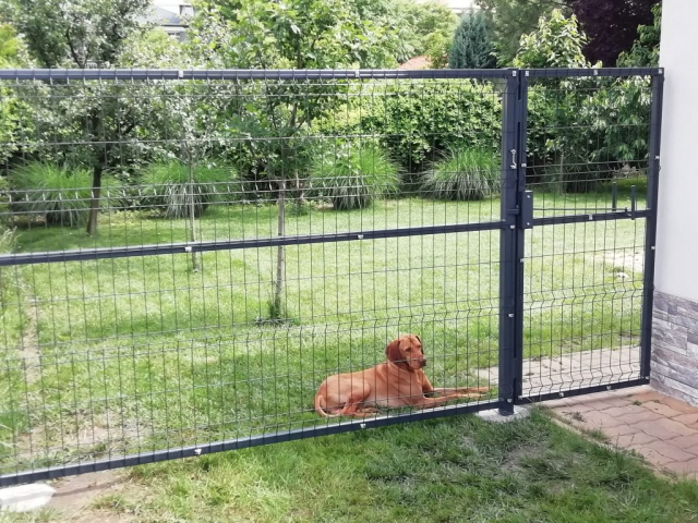 Elválasztó kerítés (antracit táblás elemekkel)